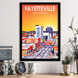 Fayetteville North Carolina Art Sunset Landscape, City Art Print, Framed Art Print Wall Art Home Decor, Framed Picture