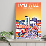 Fayetteville North Carolina Art Sunset Landscape ,City Art Print, Large Canvas, Canvas Print Wall Art Home Decor