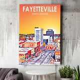 Fayetteville North Carolina Art Sunset Landscape ,City Art Print, Large Canvas, Canvas Print Wall Art Home Decor