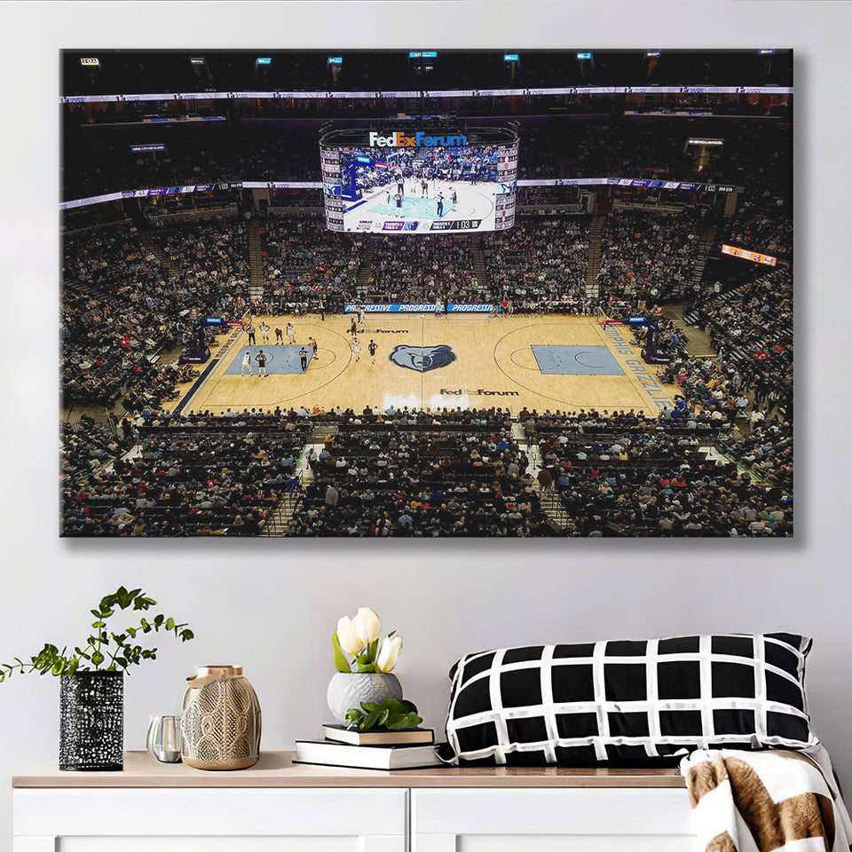 FedEx Forum Stadium Canvas Prints Memphis Grizzlies Wall Art Basketball,Sport Stadium Art Prints, Fan Gift, Wall Decor