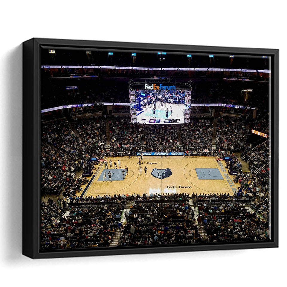 FedEx Forum Stadium Framed Canvas Prints Memphis Grizzlies Wall Art Basketball,Sport Stadium Art Prints, Fan Gift