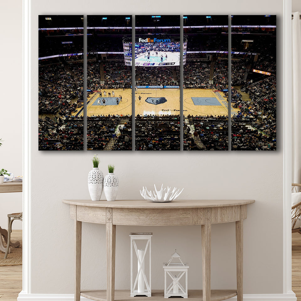 FedEx Forum Stadium Canvas Prints Memphis Grizzlies Wall Art Basketball,Multi Panels B,Sport Stadium Art Prints, Fan Gift