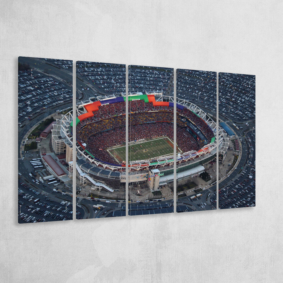 Fedex Field Aerial View, Stadium Canvas, Sport Art, Gift for him, Multi Panels B, Canvas Prints Wall Art Decor