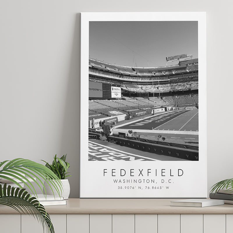 Fedexfield Washington Football Team Football Lovers Black And White Art Canvas Prints Wall Art Home Decor