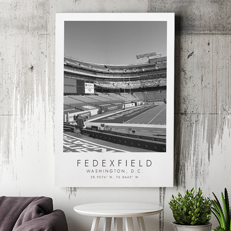 Fedexfield Washington Football Team Football Lovers Black And White Art Canvas Prints Wall Art Home Decor