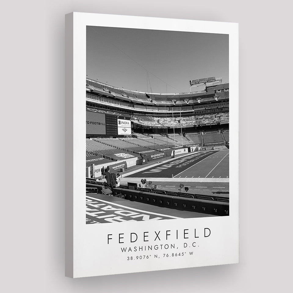Fedexfield Washington Football Team Football Lovers Black And White Art Canvas Prints Wall Art Home Decor