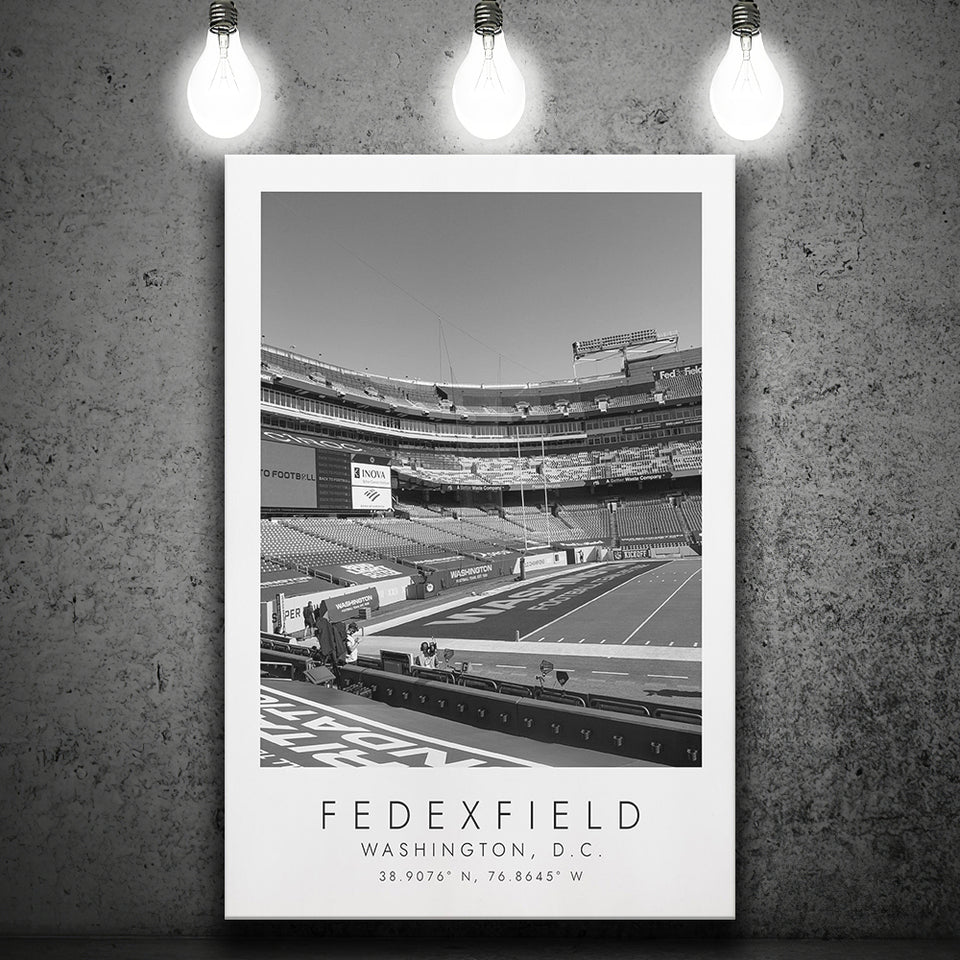 Fedexfield Washington Football Team Football Lovers Black And White Art Canvas Prints Wall Art Home Decor