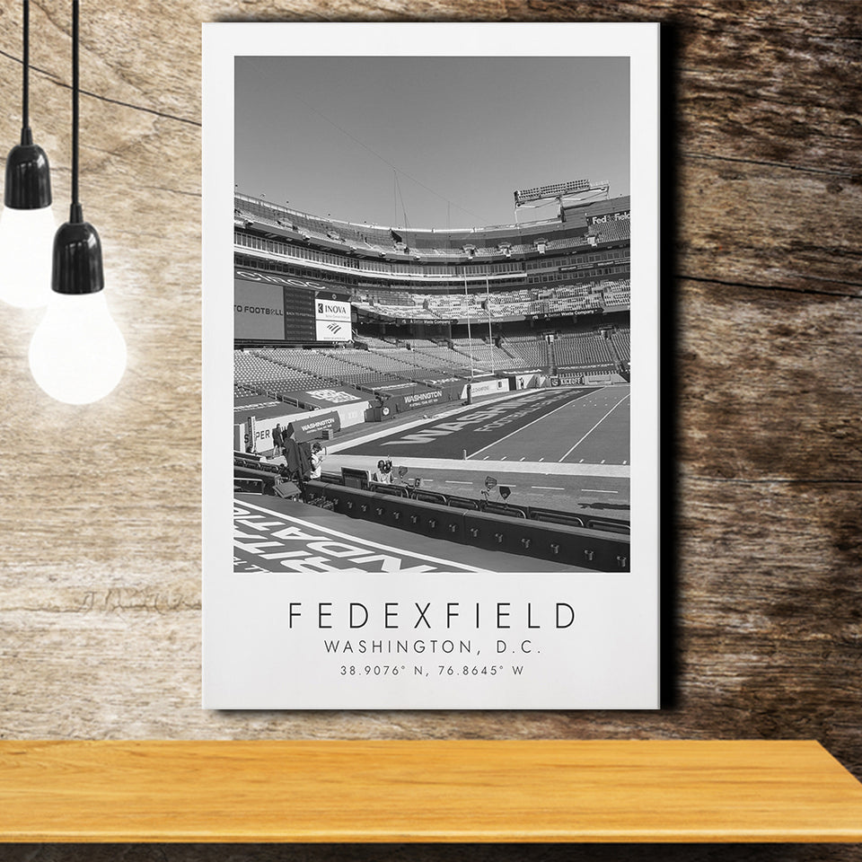 Fedexfield Washington Football Team Football Lovers Black And White Art Canvas Prints Wall Art Home Decor
