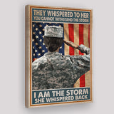 Female Veteran I Am The Storm Matte Canvas Vintage Canvas Prints Wall Art - Painting Canvas, Wall Decor, For Sale, Home Decor