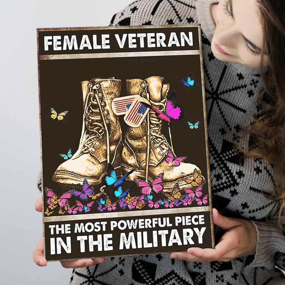 Female Veteran Matte Canvas The Most Powerful Piece In The Military Vintage Canvas Prints Wall Art - Painting Canvas, Wall Decor, For Sale