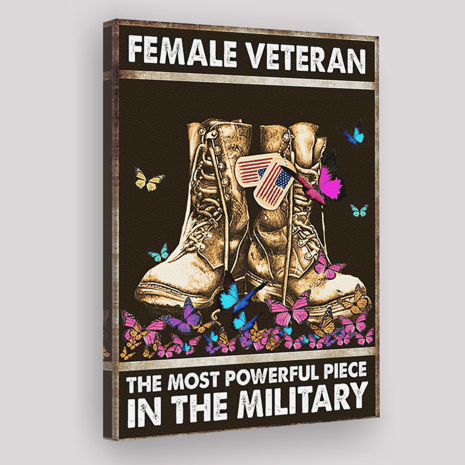 Female Veteran Matte Canvas The Most Powerful Piece In The Military Vintage Canvas Prints Wall Art - Painting Canvas, Wall Decor, For Sale