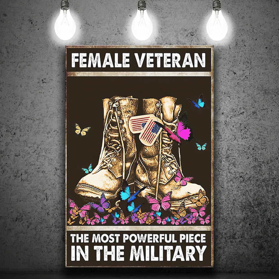 Female Veteran Matte Canvas The Most Powerful Piece In The Military Vintage Canvas Prints Wall Art - Painting Canvas, Wall Decor, For Sale
