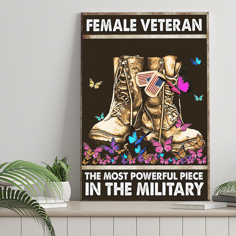 Female Veteran Matte Canvas The Most Powerful Piece In The Military Vintage Canvas Prints Wall Art - Painting Canvas, Wall Decor, For Sale