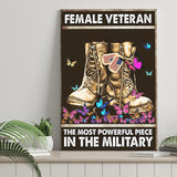 Female Veteran Matte Canvas The Most Powerful Piece In The Military Vintage Canvas Prints Wall Art - Painting Canvas, Wall Decor, For Sale