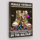 Female Veteran Matte Canvas The Most Powerful Piece In The Military Vintage Canvas Prints Wall Art - Painting Canvas, Wall Decor, For Sale