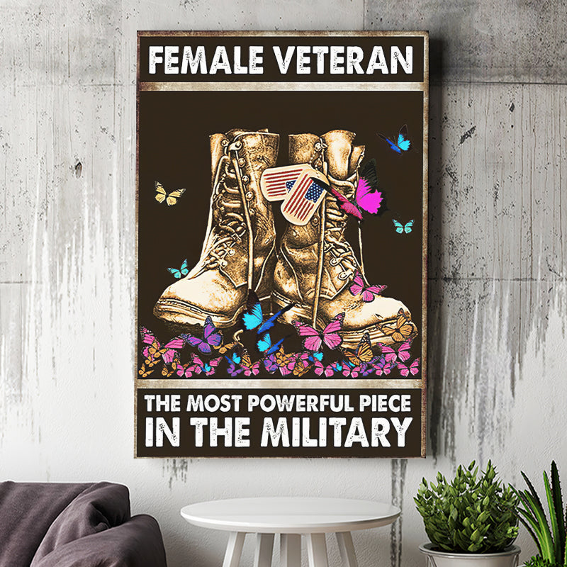 Female Veteran Matte Canvas The Most Powerful Piece In The Military Vintage Canvas Prints Wall Art - Painting Canvas, Wall Decor, For Sale