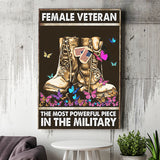 Female Veteran Matte Canvas The Most Powerful Piece In The Military Vintage Canvas Prints Wall Art - Painting Canvas, Wall Decor, For Sale
