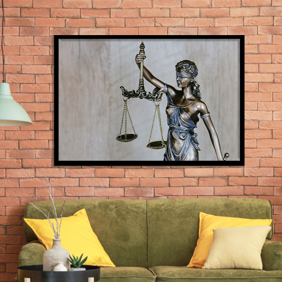 Femida Gift for Lawyer Office Decor Framed Art Prints Wall Art Decor,Black Frame, Ready to hang