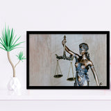 Femida Gift for Lawyer Office Decor Framed Art Prints Wall Art Decor,Black Frame, Ready to hang