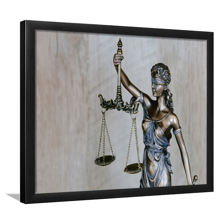 Femida Gift for Lawyer Office Decor Framed Art Prints Wall Art Decor,Black Frame, Ready to hang