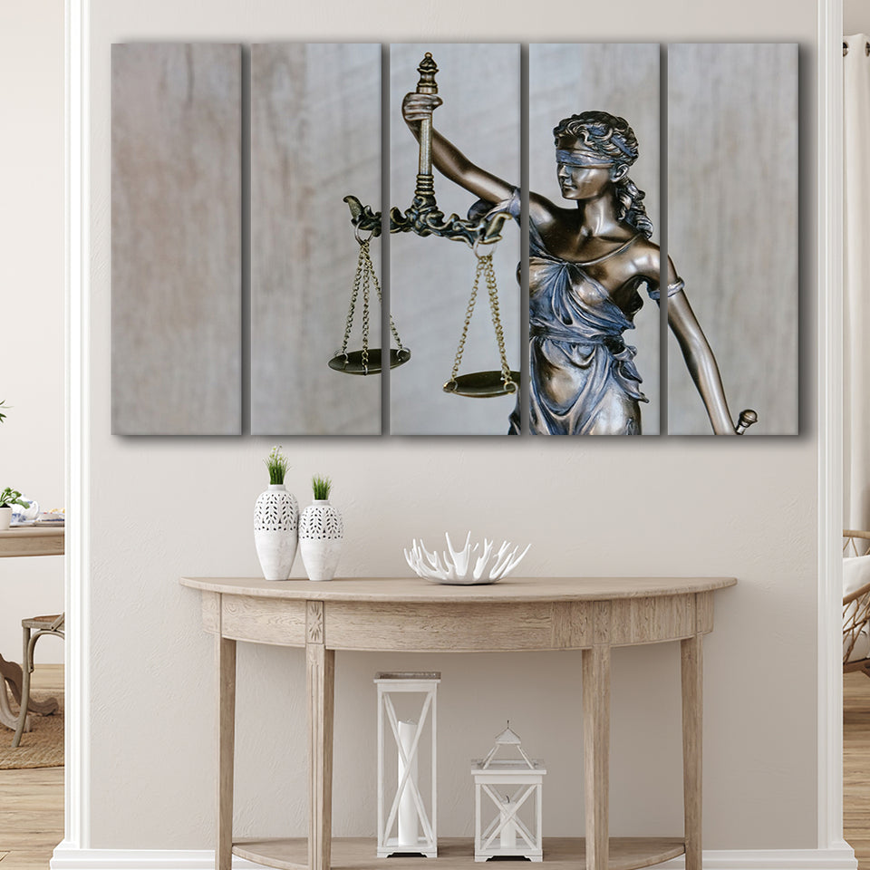 Femida Gift for Lawyer Office Decor 5 Panels B,Large Canvas,Canvas Prints Wall Art Home Decor