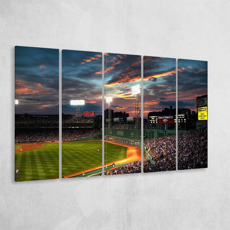 Fenway Park Boston Massachusetts, Stadium Canvas, Sport Art, Gift for him, Multi Panels B, Canvas Prints Wall Art Decor