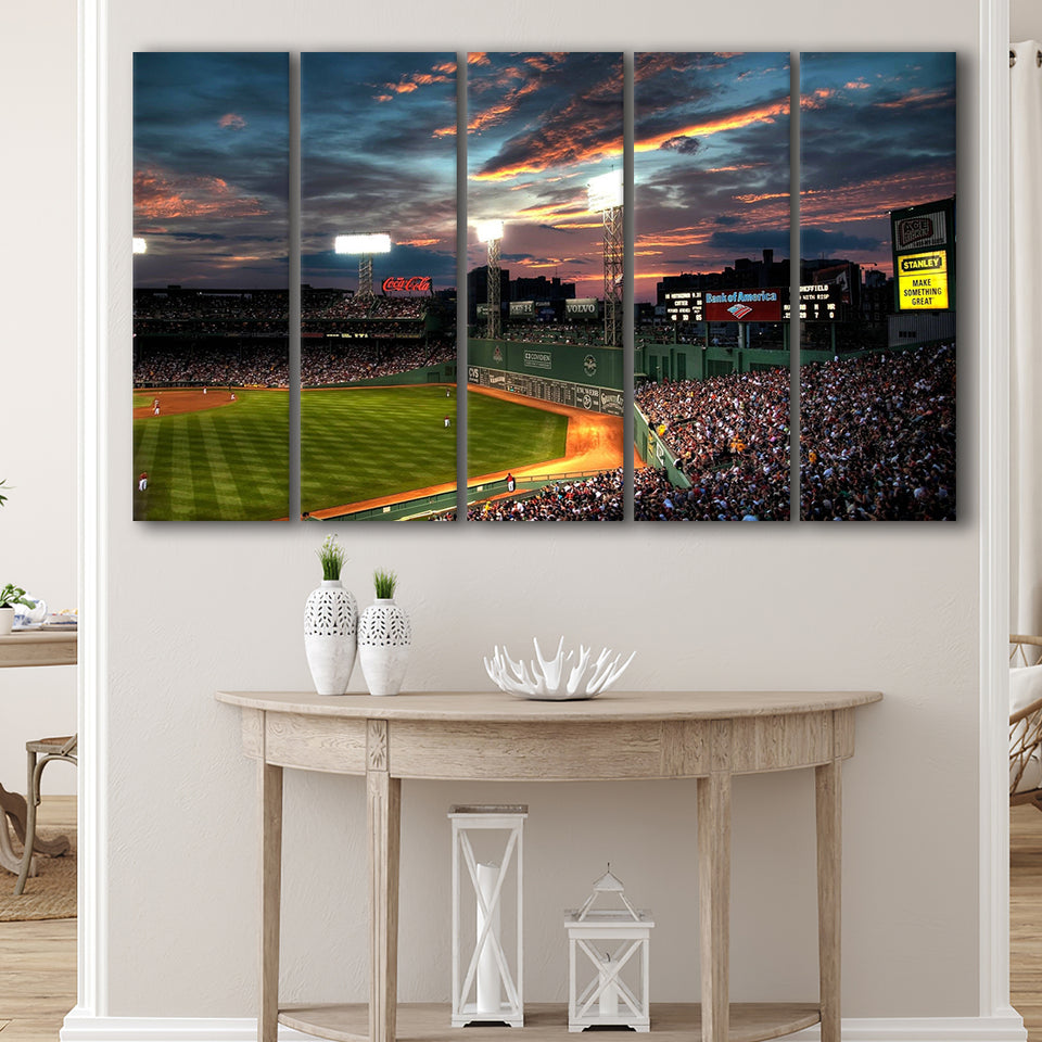 Fenway Park Boston Massachusetts, Stadium Canvas, Sport Art, Gift for him, Multi Panels B, Canvas Prints Wall Art Decor