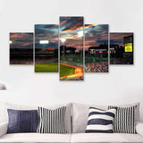 Fenway Park Boston Massachusetts  5 Pieces Canvas Prints Wall Art - Painting Canvas, Multi Panels, 5 Panel, Wall Decor