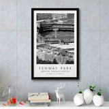 Fenway Park Boston Red Sox Baseball Lovers Black And White Art Framed Canvas Prints Wall Art Home Decor, Floating Frame