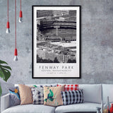 Fenway Park Boston Red Sox Baseball Lovers Black And White Art Framed Art Prints Wall Art Decor, Framed Picture