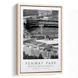 Fenway Park Boston Red Sox Baseball Lovers Black And White Art Framed Canvas Prints Wall Art Home Decor, Floating Frame