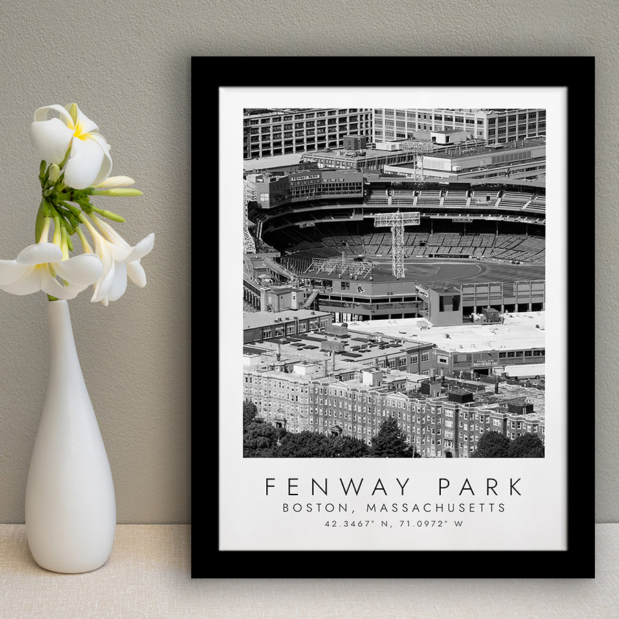 Fenway Park Boston Red Sox Baseball Lovers Black And White Art Framed Art Prints Wall Art Decor, Framed Picture