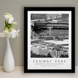 Fenway Park Boston Red Sox Baseball Lovers Black And White Art Framed Art Prints Wall Art Decor, Framed Picture