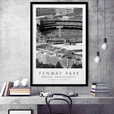 Fenway Park Boston Red Sox Baseball Lovers Black And White Art Framed Art Prints Wall Art Decor, Framed Picture