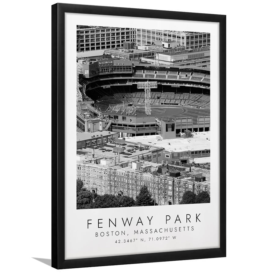 Fenway Park Boston Red Sox Baseball Lovers Black And White Art Framed Art Prints Wall Art Decor, Framed Picture