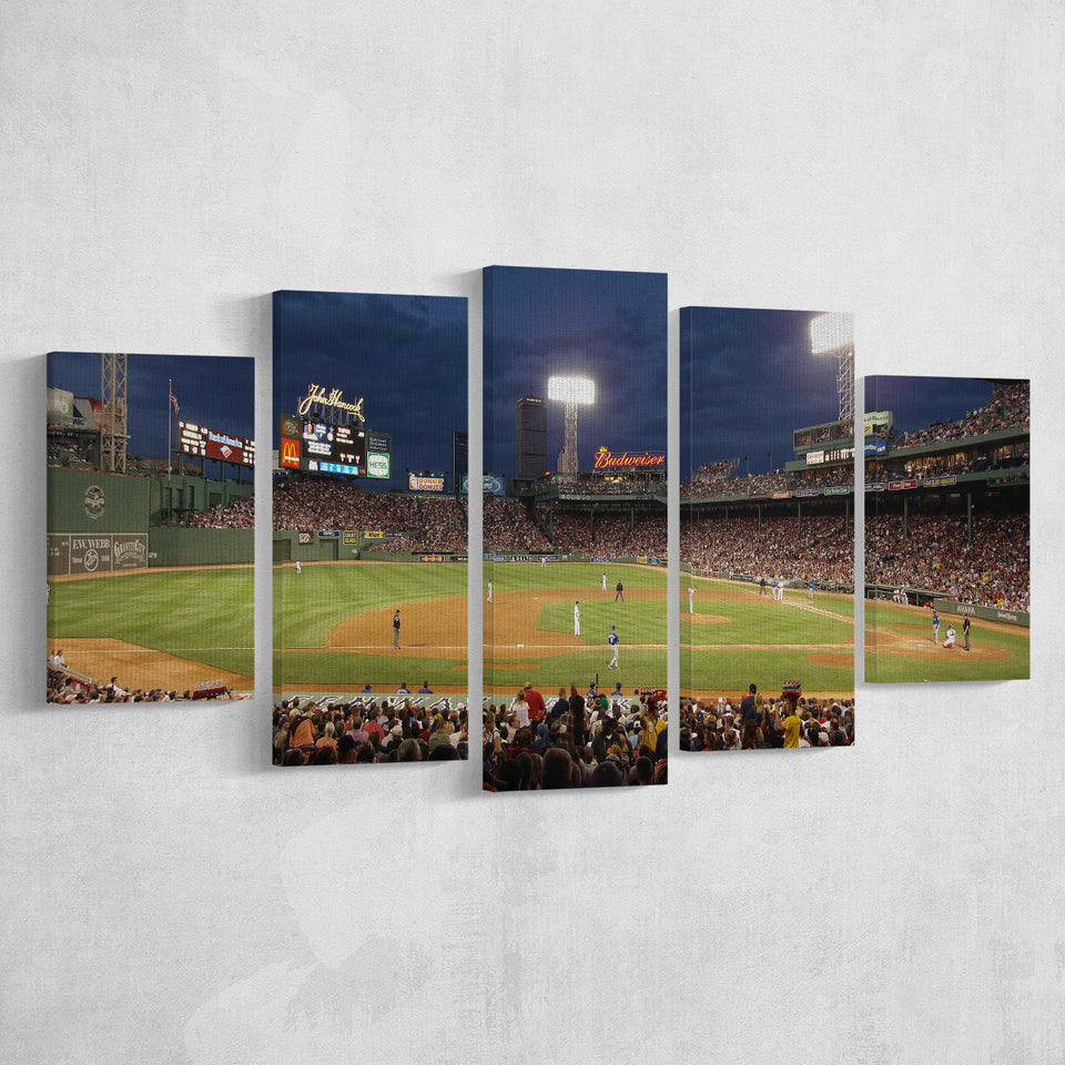 Fenway Park at Night, Stadium Canvas, Sport Art, Large Canvas, Multi Panels, Canvas Prints Wall Art Decor