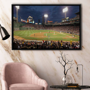 Fenway Park at Night, Stadium Canvas, Sport Art, Gift for him, Framed Canvas Prints Wall Art Decor, Framed Picture