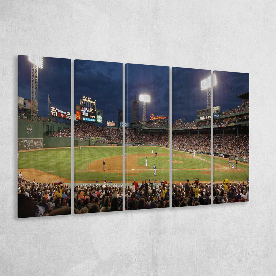 Fenway Park at Night, Stadium Canvas, Sport Art, Gift for him, Multi Panels B, Canvas Prints Wall Art Decor