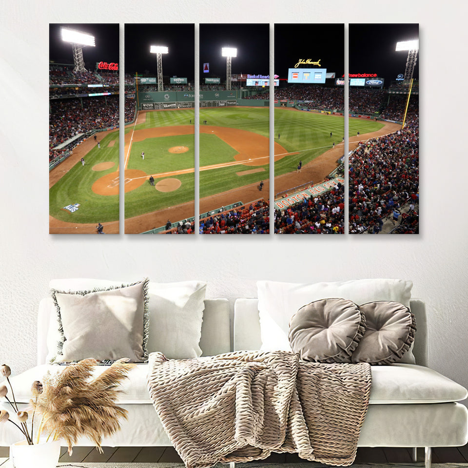 Fenway Park In Boston 5 Pieces B Canvas Prints Wall Art - Painting Canvas, Multi Panels,5 Panel, Wall Decor
