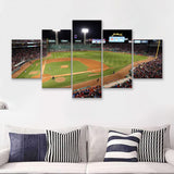 Fenway Park In Boston  5 Pieces Canvas Prints Wall Art - Painting Canvas, Multi Panels, 5 Panel, Wall Decor
