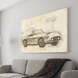 Fer 250 GT SWB California Spider Da Vinci Style Canvas Prints - Painting Canvas, Wall Art,Old Car, Prints for Sale,Wal Decor, Home Decor