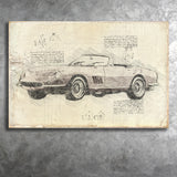 Fer 275GTB 4S NART Spider Da Vinci Style Canvas Prints - Painting Canvas, Wall Art,Old Car, Prints for Sale,Wal Decor, Home Decor