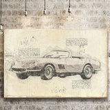 Fer 275GTB 4S NART Spider Da Vinci Style Canvas Prints - Painting Canvas, Wall Art,Old Car, Prints for Sale,Wal Decor, Home Decor