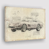 Fer 275GTB 4S NART Spider Da Vinci Style Canvas Prints - Painting Canvas, Wall Art,Old Car, Prints for Sale,Wal Decor, Home Decor