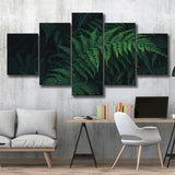 Fern 5 Pieces Canvas Prints Wall Art Decor - Painting Canvas, Mixed Canvas, Multi Panels
