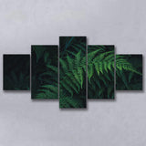 Fern 5 Pieces Canvas Prints Wall Art Decor - Painting Canvas, Mixed Canvas, Multi Panels