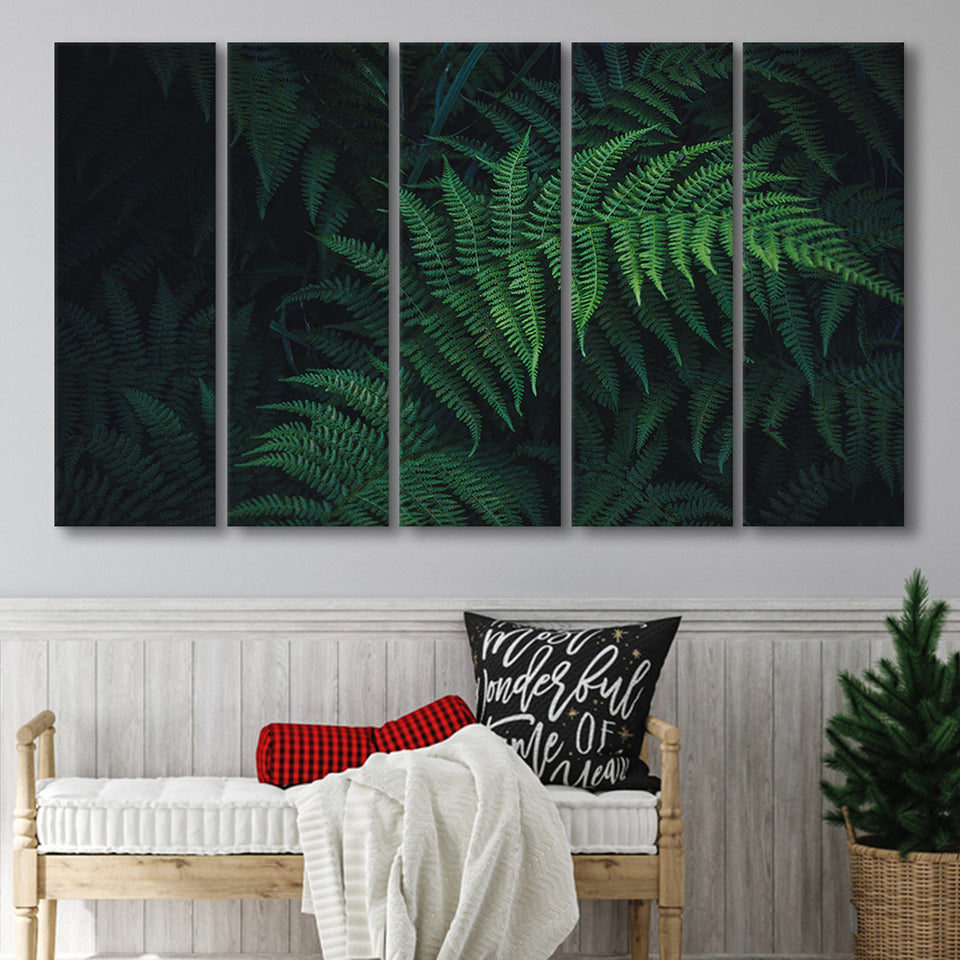 Fern 5 Piece B Canvas Prints Wall Art Decor, Multi Panels,Large Canvas, Home Decor