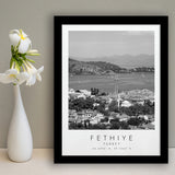 Fethiye Turkey Black And White Art Framed Art Prints Wall Art Decor, Framed Picture