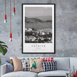 Fethiye Turkey Black And White Art Framed Art Prints Wall Art Decor, Framed Picture