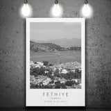 Fethiye Turkey Black And White Art Canvas Prints Wall Art Home Decor